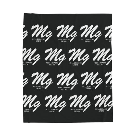 Millionaire Grind Logo - Velveteen Plush Blanket