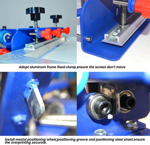 4 Color 4 Station Screen Printing Machine Screen & Platen Rotating Micro-Registration Screen Printing Press Equipment