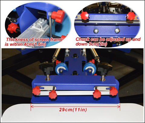 4 Color 4 Station Screen Printing Machine Screen & Platen Rotating Micro-Registration Screen Printing Press Equipment