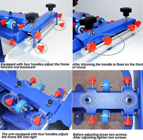 4 Color 4 Station Screen Printing Machine Screen & Platen Rotating Micro-Registration Screen Printing Press Equipment