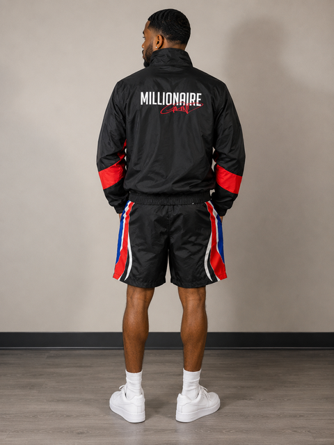Millionaire Grind - Heavyweight Embroidered Windbreaker & Shorts set.