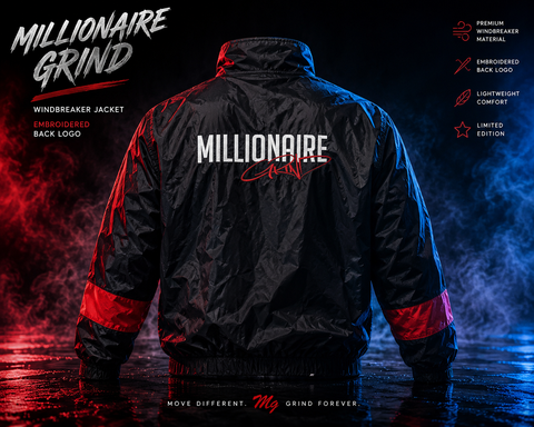 Millionaire Grind - Heavyweight Embroidered Windbreaker & Shorts set.