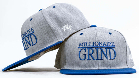 Millionaire Grind Snapback - (Grey / Royal / White)